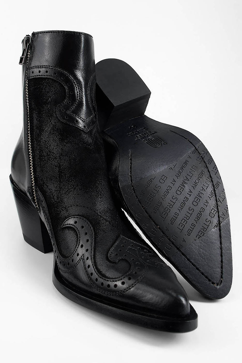 AUSTIN black suede texan boots | untamed street  UNTAMED STREET