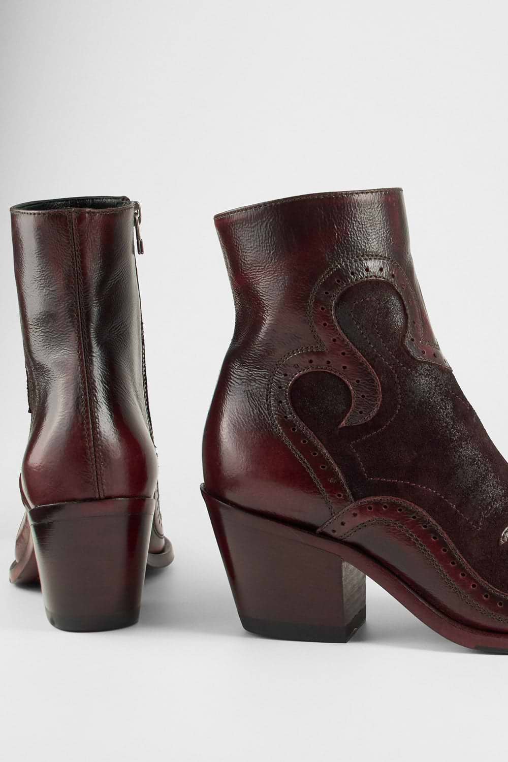 AUSTIN red suede texan boots | untamed street – UNTAMED STREET