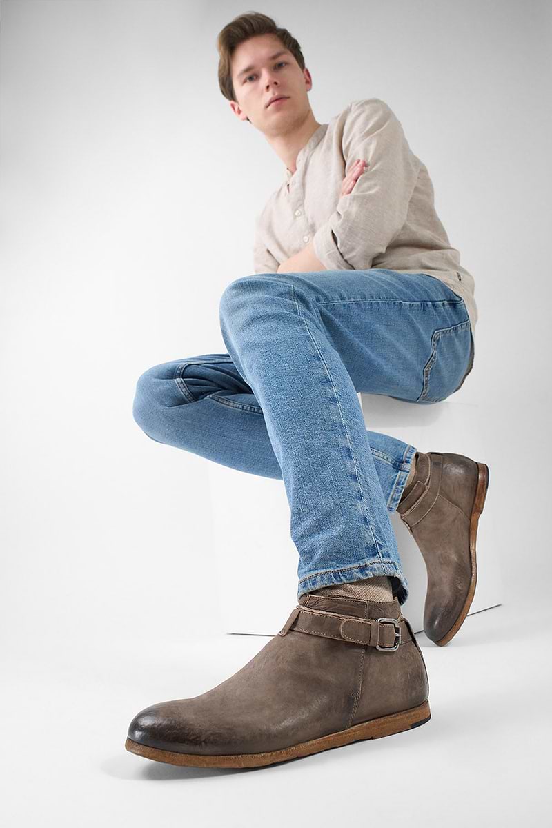 Bruce Rappaport Boot BRUCE brown buckle ankle boots | untamed street – UNTAMED STREET