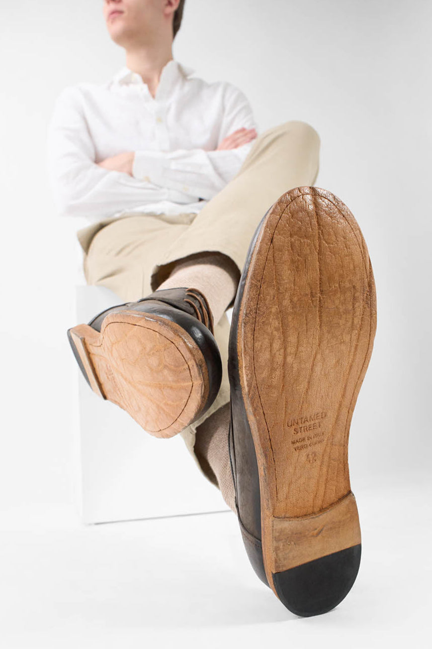 BRUCE rugged-brown derby shoes.