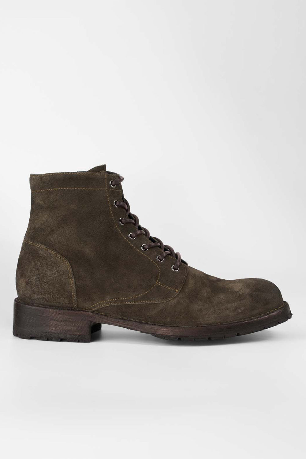 BURTON dark-forest suede lace up boots.