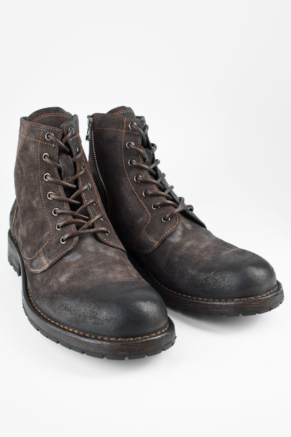 BURTON lava-grey suede lace up boots.