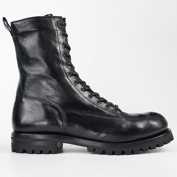 Camden Rock Black Leather Men\'s Boots Sz 12 M CAMDEN black combat boots | untamed street – UNTAMED STREET main image 4