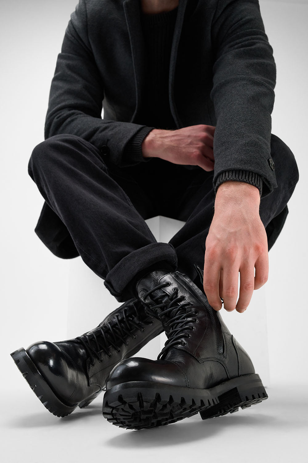 CAMDEN black double-zip military boots | untamed street – UNTAMED