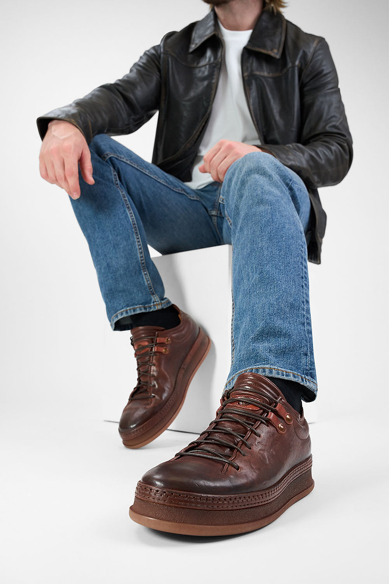 COLE cognac welted loop sneakers | untamed street – UNTAMED STREET