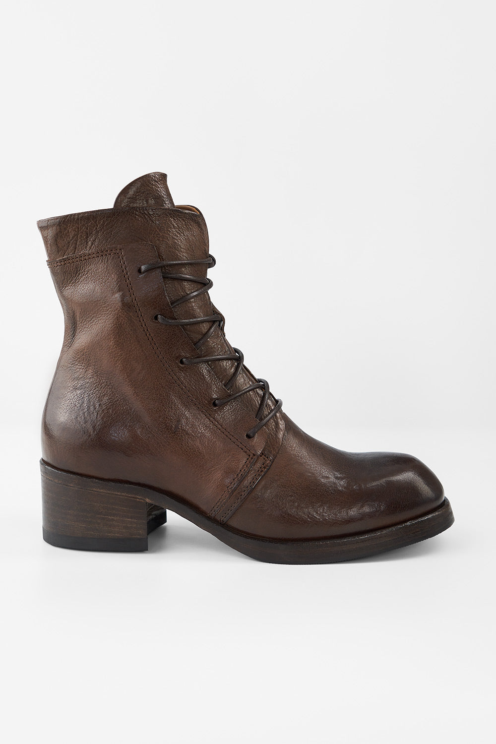 EXETER powder-chocolate lace up boots.