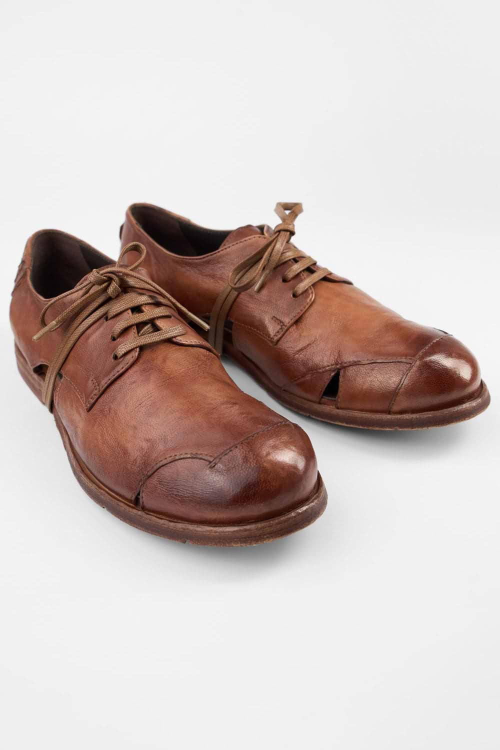 HARPER rich-tan breezy derby shoes.
