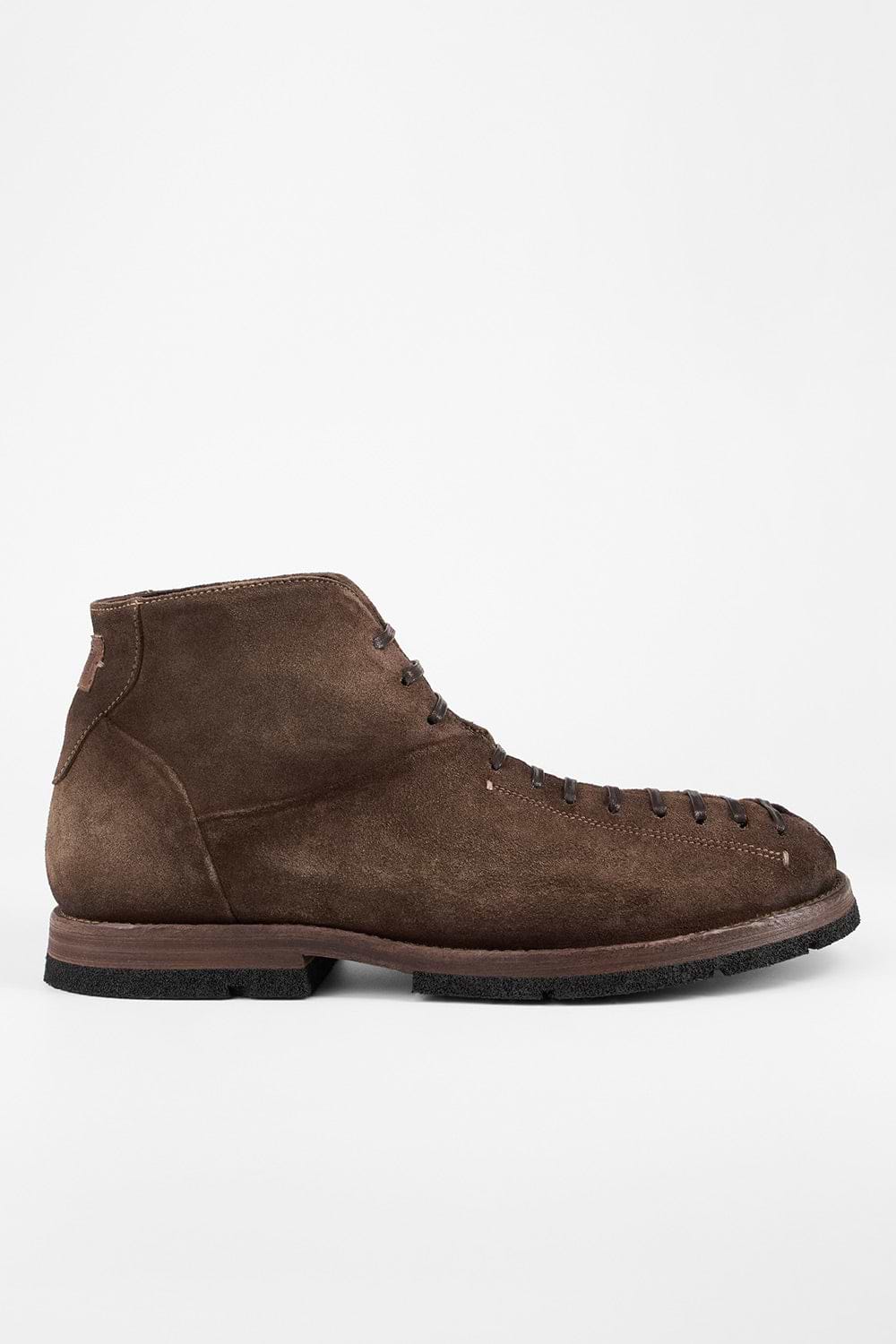 HARVEY husk-brown suede tip-laced boots.