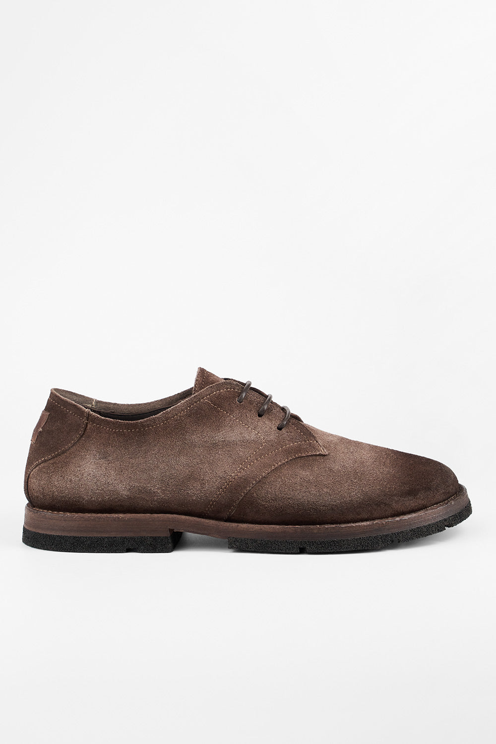 HARVEY toasted-brown suede derby shoes.