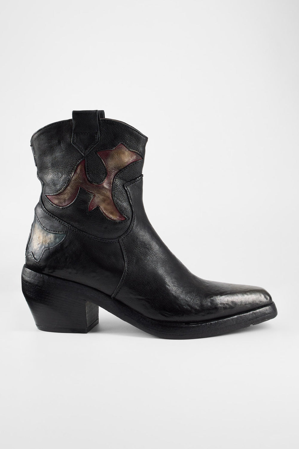 JOLENE black metallic patterns texan boots.
