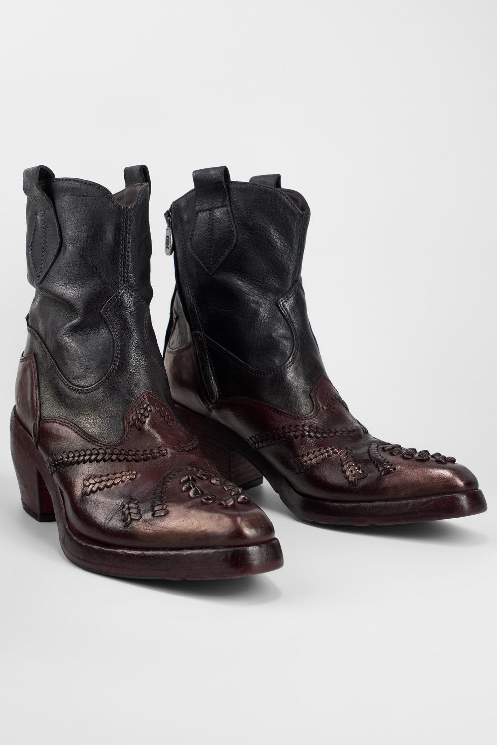 JOLENE black & wine embellished texan boots.