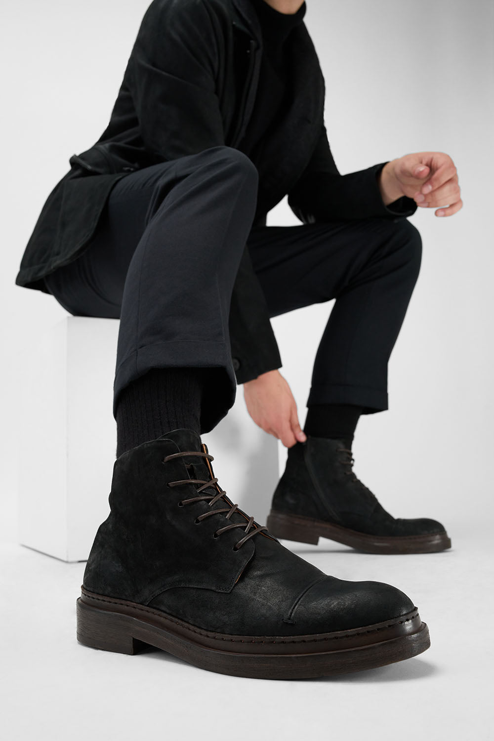YALE black derby lace up boots | untamed street – UNTAMED STREET