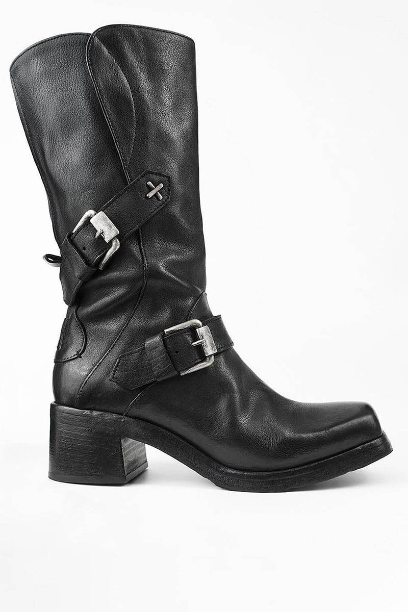 urban biker boots QUINN urban-black embellished high boots