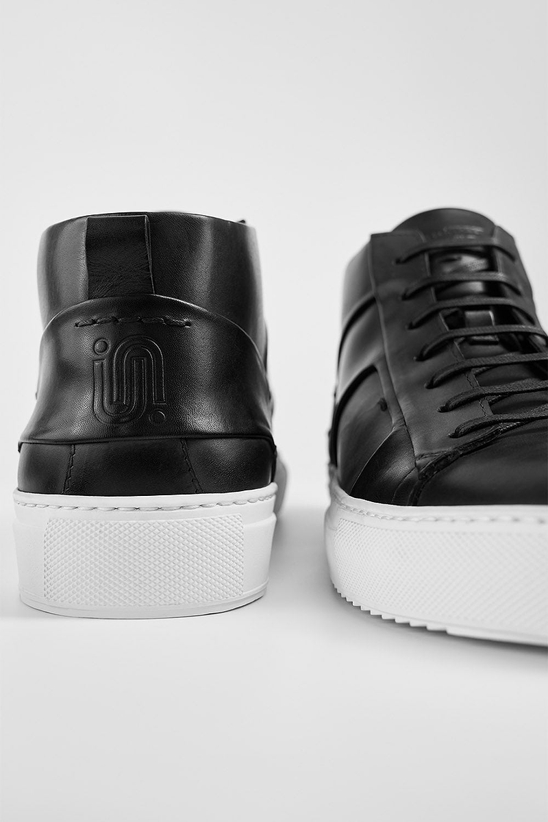 SKYE black folded mid sneakers | untamed street – UNTAMED STREET