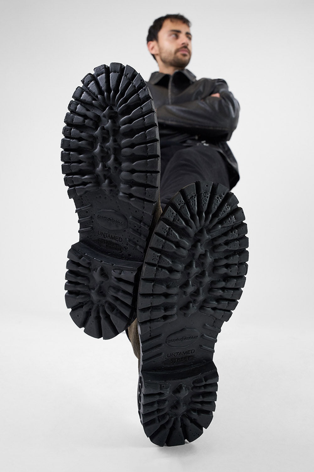 WARRICK dark-moss lace up boots.