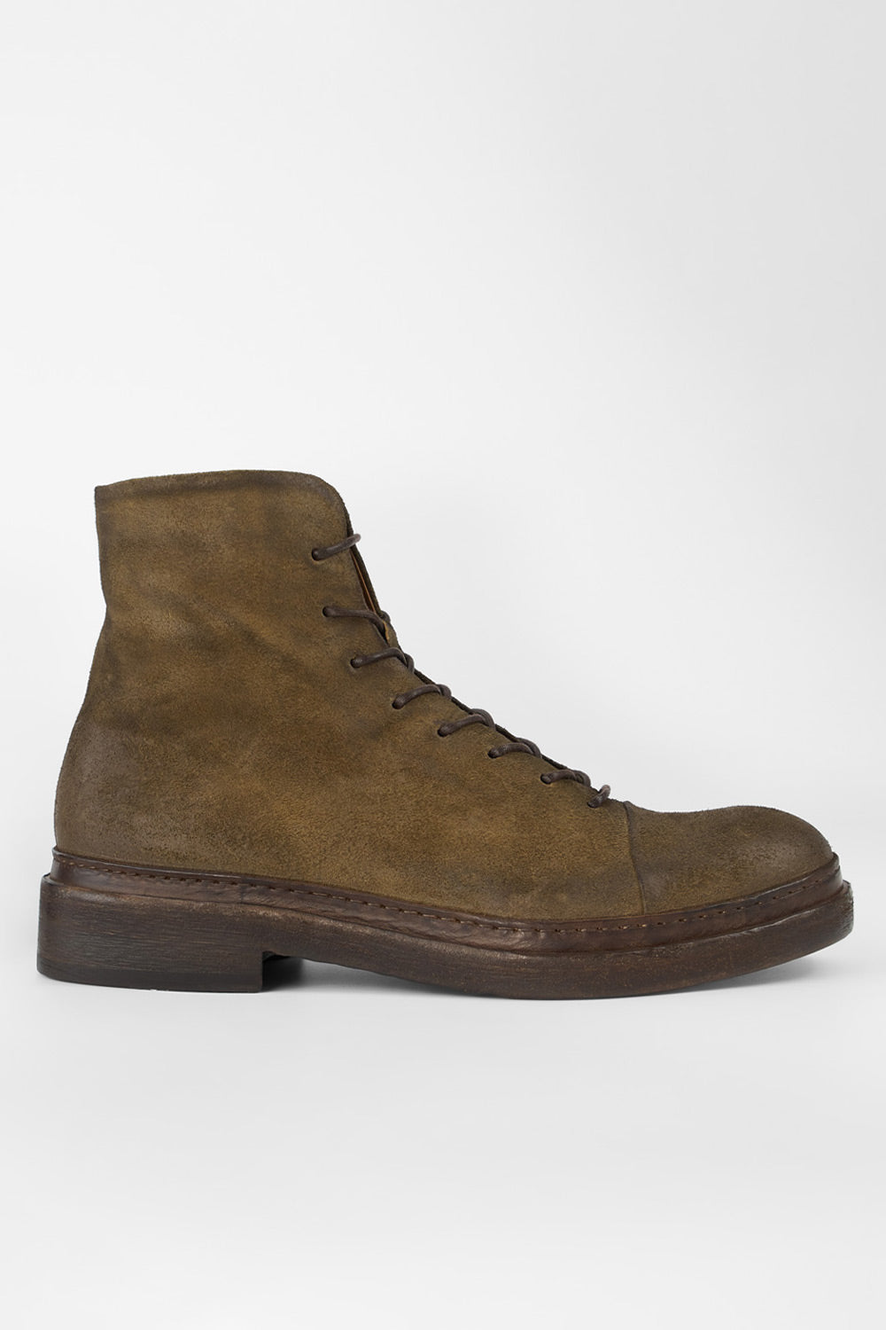 YALE tundra-brown welted oxford lace up boots.