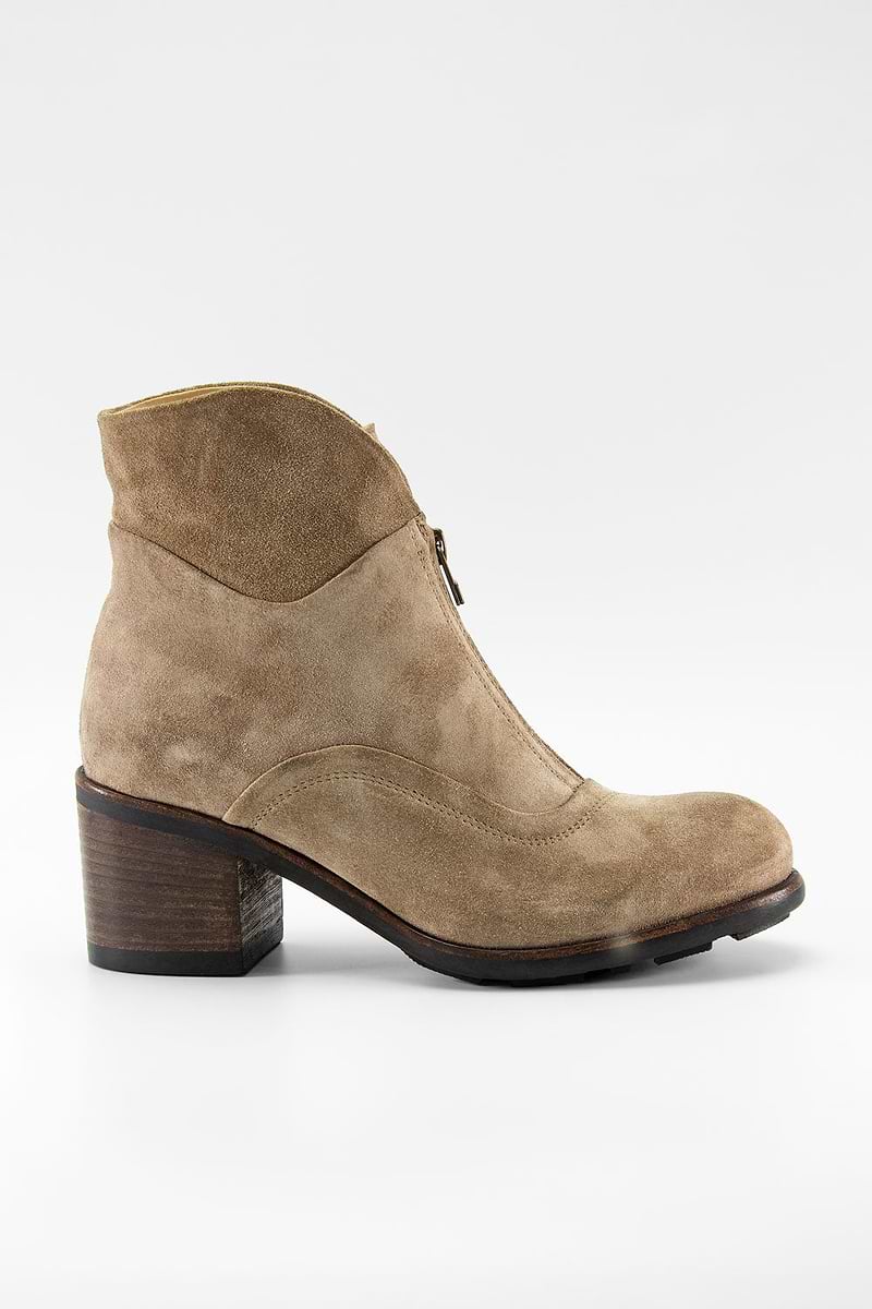Boots Rilely RILEY light-brown suede front-zip ankle boots | untamed street ...