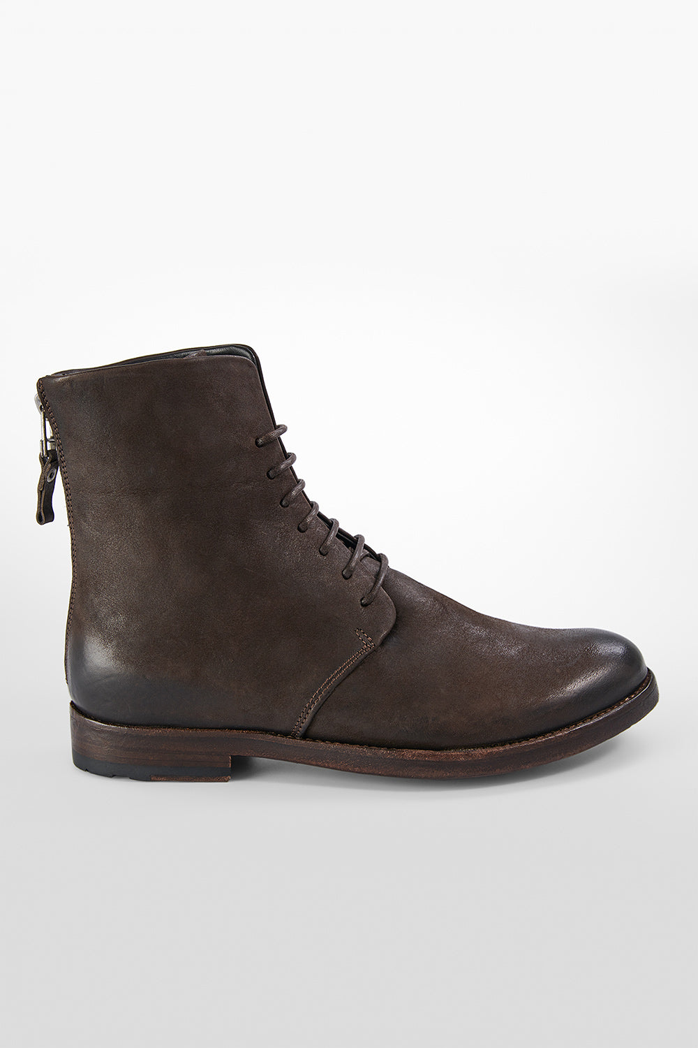 SLOANE coffee lace up boots.