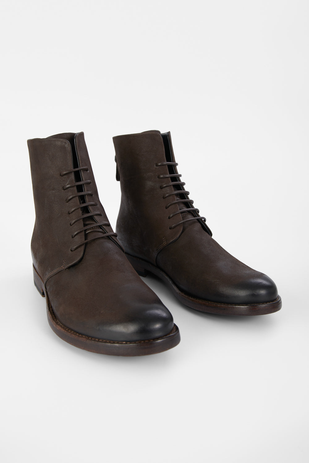 SLOANE coffee lace up boots.