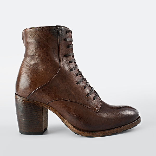 ASTON chocolate-brown lace up boots