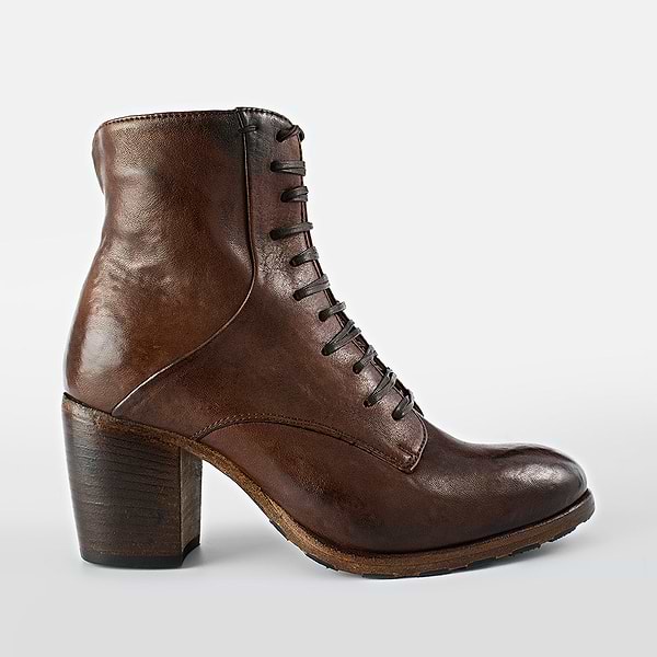 ASTON chocolate-brown lace up boots