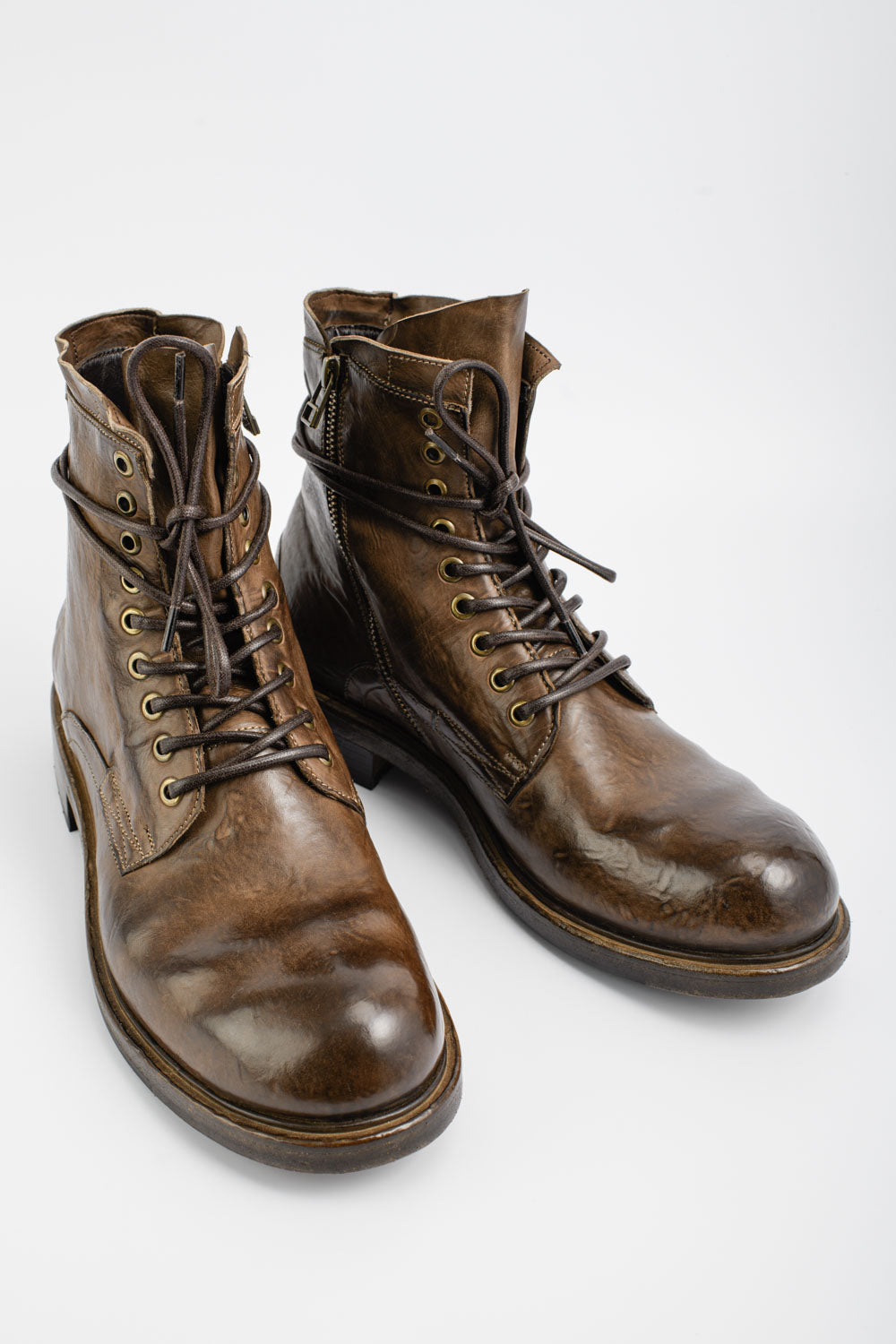 Men BOOTS Military CURZON Brown Calf-Leather UNTAMED STREET