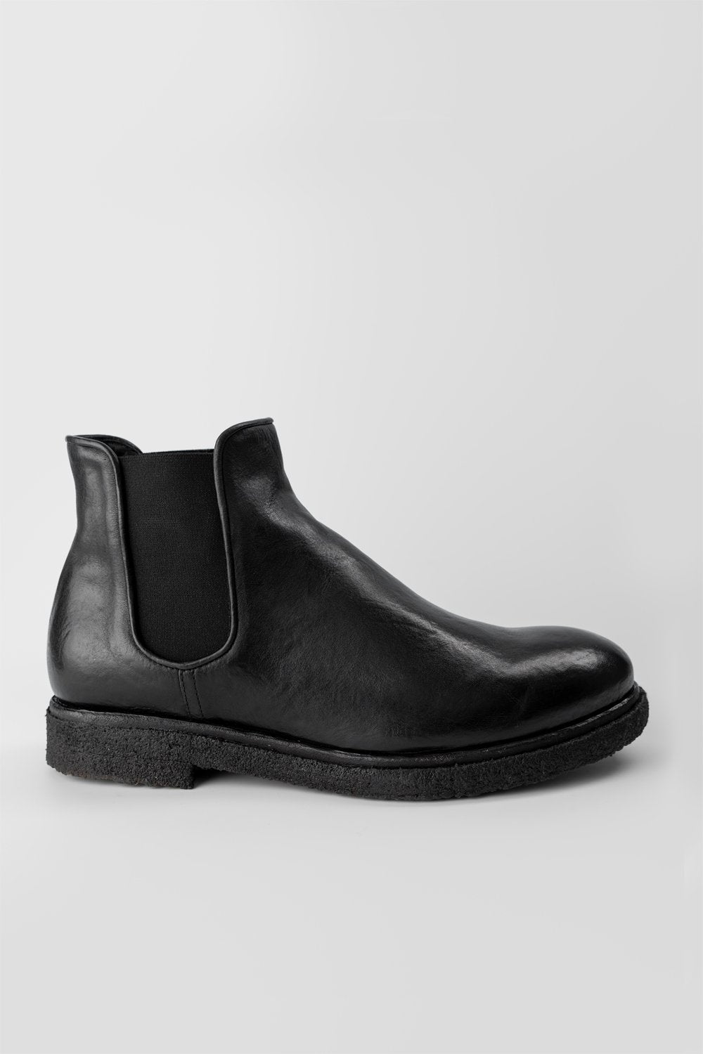 BROMPTON charcoal-black chelsea boots.