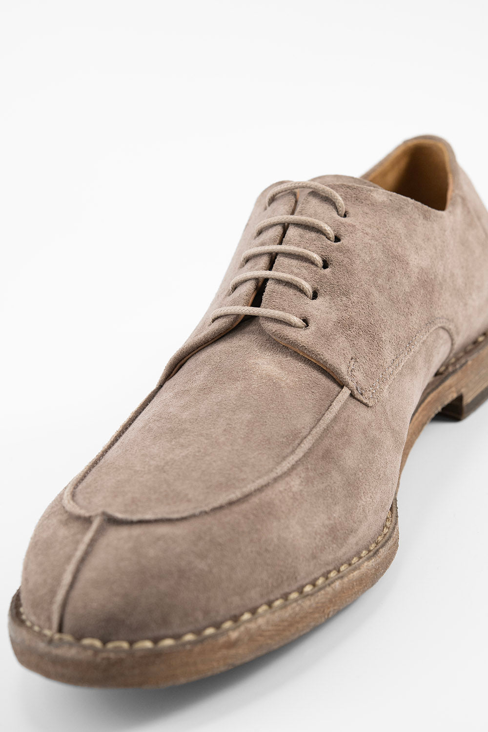 HAVEN light-brown suede apron derby shoes | untamed street 