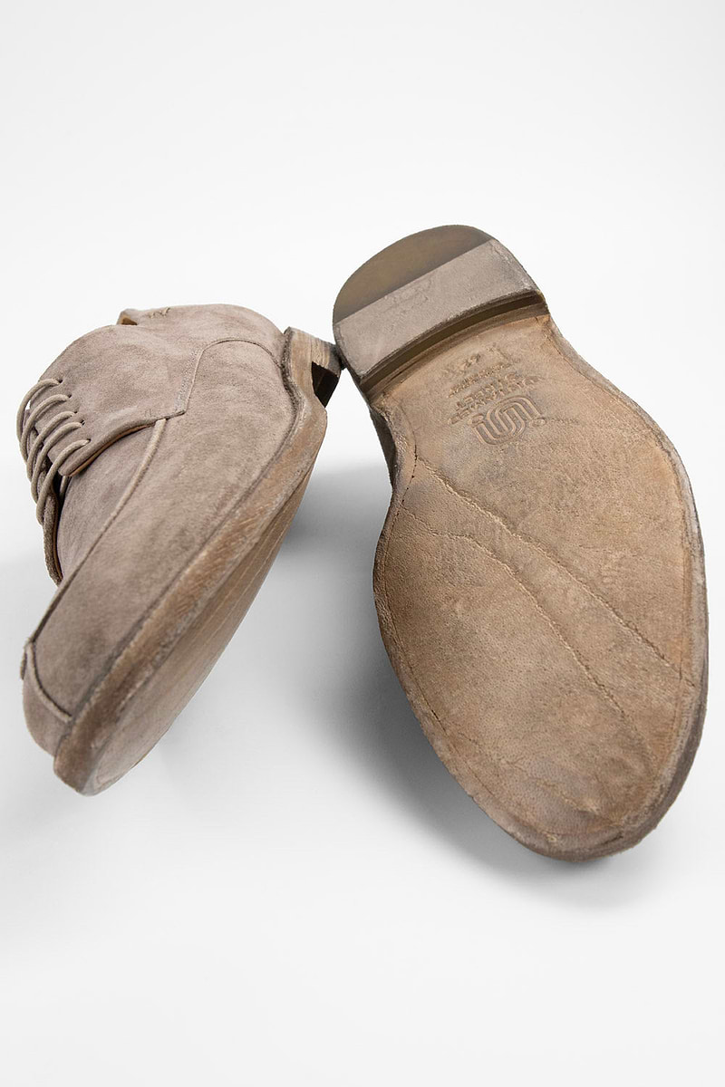 HAVEN light-brown suede apron derby shoes | untamed street  display picture 1