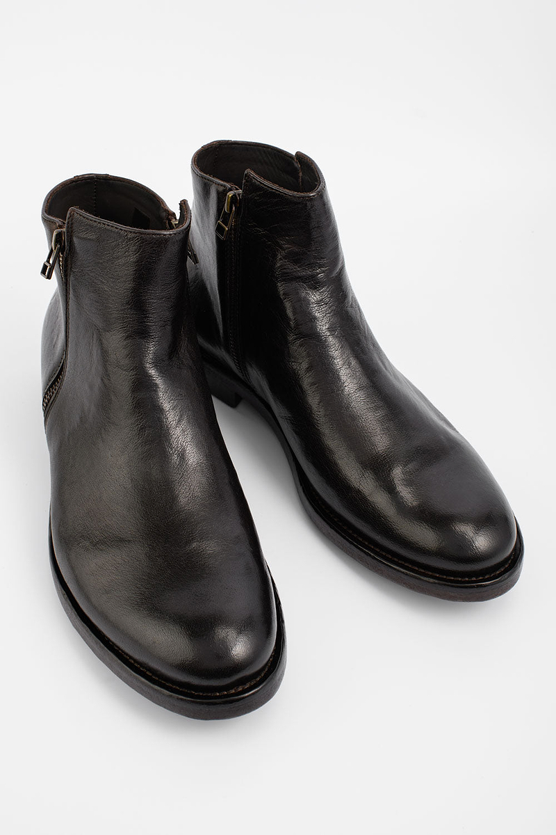 SLOANE dark-brown double-zip ankle boots | untamed street 