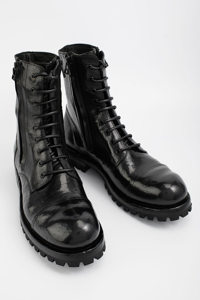 CAMDEN black double-zip military boots | untamed street – UNTAMED