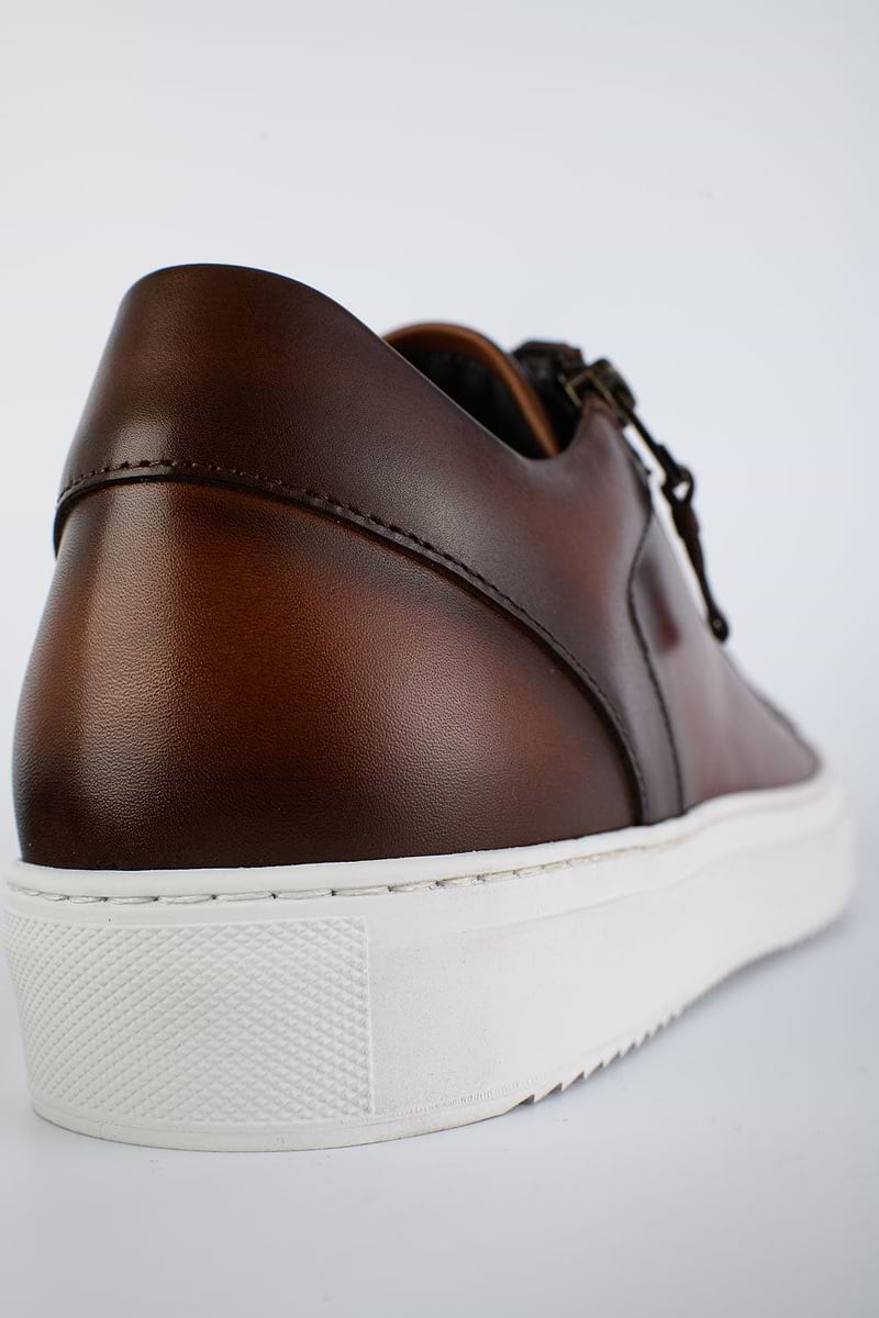SOHO brown double-zip patina sneakers | untamed street – UNTAMED