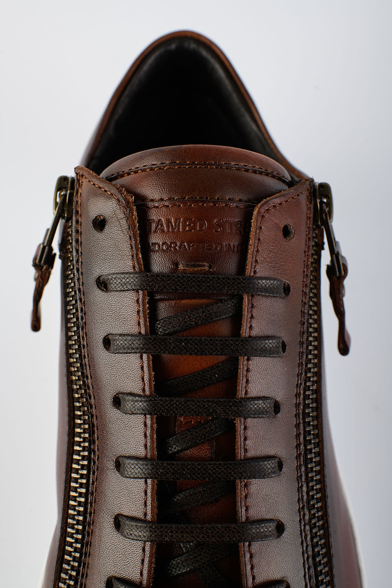 SOHO brown double-zip patina sneakers | untamed street – UNTAMED