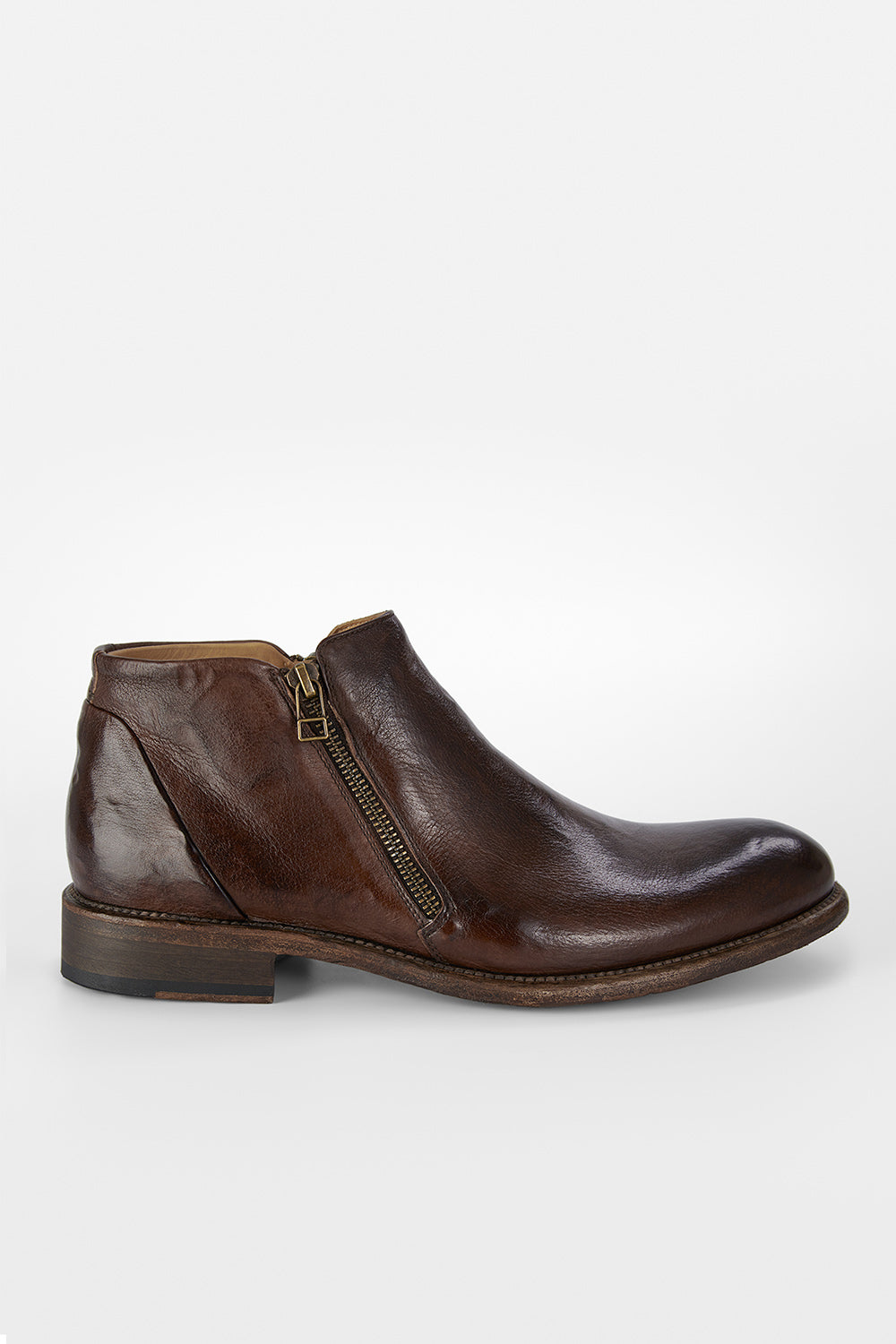 UNTAMED STREET Men Brown Buffalo-Leather Ankle Boots KNIGHTON