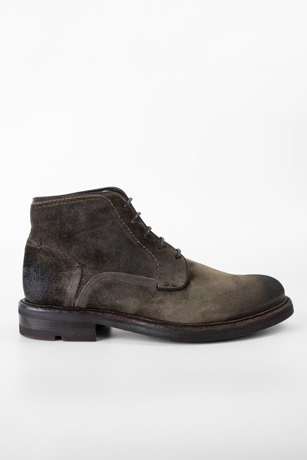 Lux Men\'s Charcoal Grey Rugged Lace-Up Ankle Boot BURTON grey suede ankle boots | untamed street – UNTAMED STREET main image 4