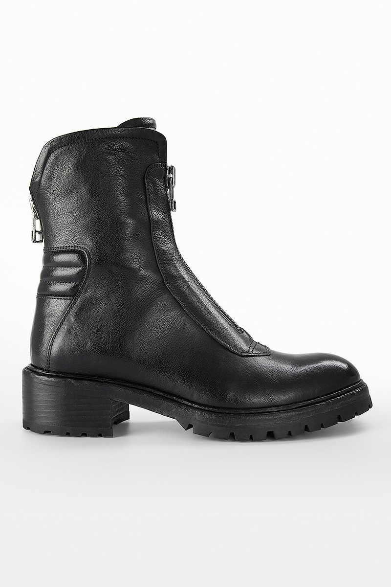 RADNOR black front-zip bikers | untamed street – UNTAMED STREET