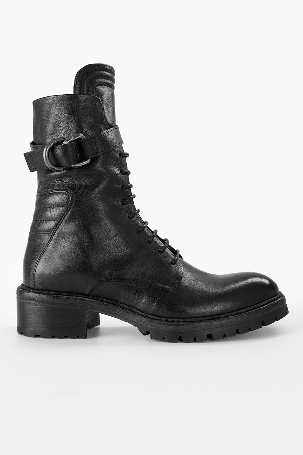 RADNOR urban-black lace up high bikers.