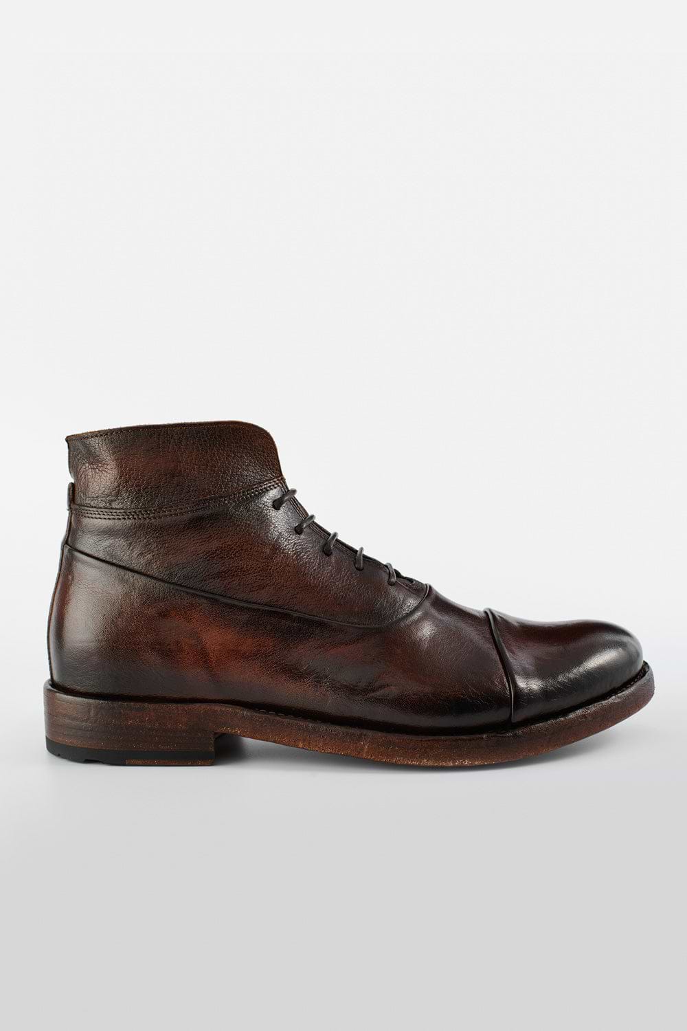 LENNOX brown brogue lace-up boots