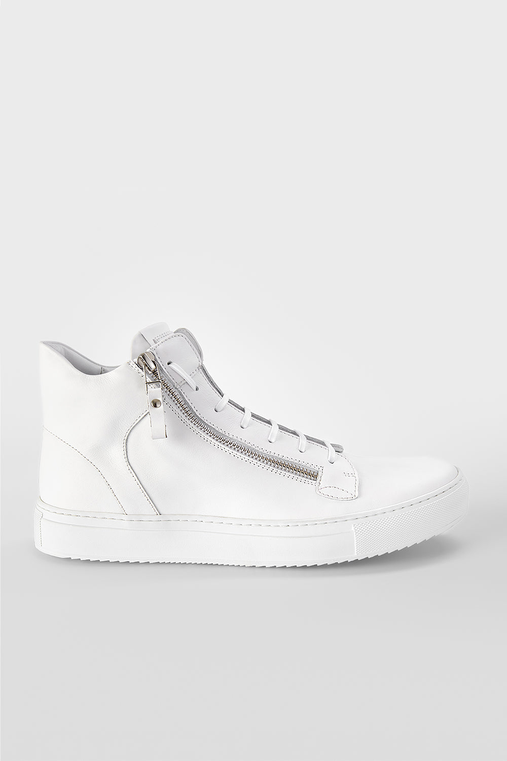 UNTAMED STREET Men White Calf-Leather High Top Sneakers SOHO