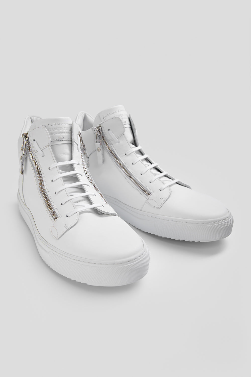 UNTAMED STREET Men White Calf-Leather High Top Sneakers SOHO