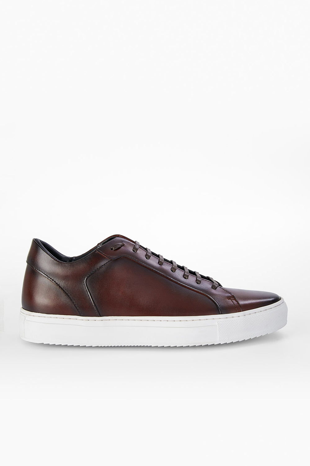 UNTAMED STREET Men Brown Calf-Leather Low Top Sneakers SOHO